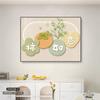 Pintura Decorativa para Restaurante Estilo Crema Mural para Comedor Caqui Simboliza Buena Suerte Pintura Colgante para Pared de Fondo de Mesa de Comedor Pintura Mural Atmosférica