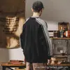 Sudadera Retro de Rayas Gruesas para Hombre Primavera y Otoño 2025 Nueva Moda Estilo Americano Marca Popular Holgada Talla Extra Parte Superior Chaqueta para Hombre