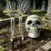 Decorações de Halloween Mão de Esqueleto e Conjunto de Ossos para Gramado Externo, Cemitério, Festa de Casa Assombrada, Esqueleto Realista