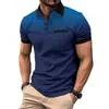 2026 Cross Amazon Verão Masculino Nova Camisa Polo Estampada em Degradê com Bolinhas Manga Curta Camiseta Esportiva Masculina