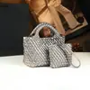 Exquisita Bolsa Tejida 2026 Nuevo Modelo Cadena Cruzada Bolso Madre-Hija Cuero Genuino Bolso de Mujer de Moda Pequeño Tote Bolso de Hombro