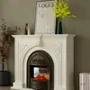 Industria de la Madera Yucheng/Gabinete de Chimenea Retro Francés Gabinete de Entrada de Madera Maciza Chimenea Chimenea Francesa Gabinete Decorativo Integrado