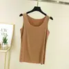 Camisole Modal Sem Costura Primavera e Verão Feminina Camisa Base Fina com Gola Redonda Roupa de Fora Versátil Top sem Mangas