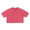 Camiseta Corta Transfronteriza Ins para Mujer Marca de Moda Vintage Lavado Copo de Nieve Algodón Puro 240g Chica Picante Crop Top Camiseta Talla Grande Verano