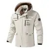 Chaqueta 3D Exclusiva Transfronteriza de Amazon 2025 Chaqueta de Trabajo para Hombre Holgada Casual Chaqueta con Capucha Desmontable