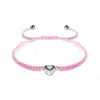 Pulsera de Nudo Chino de Colores Tejida a Mano de Nuevo Estilo Transfronteriza Simple Brillante con Forma de Corazón Ajustable Pulsera Personalizada para Pareja