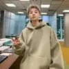 Moletom com Capuz Masculino Primavera e Outono Novo Retro Americano High Street Oversize Hoodie Pesado Jaqueta Solta Bonita