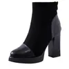 Botas de moda para mujer, Botas Martin 2026, punta fina, tacón alto, nuevo diseño elegante, estilo europeo y americano, cremallera trasera, botines de tacón grueso para primavera y otoño