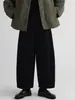 Pantalones Casuales de Pierna Ancha Acortados de Algodón Grueso Cepillado con Forma de Capullo para Mujer con Cintura Elástica, de Algodón Puro y Terciopelo Fino Transfronterizos