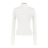 Camisa Interior de Lana Pure Desire Hot Girl Cuello Alto Otoño 2025 Nueva Ajustada y con Temperamento Top Interior de Manga Larga