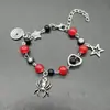 Pulseira Cruzada Europeia e Americana para Casal Melhores Amigos Dados Preto e Branco Hip-hop Feita à Mão Violão Microfone Estrela de Cinco Pontas Pulseira