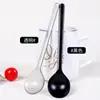 Cuchara Desechable de Té Antiguo Leche Té Gelatina de Hierba Quemada Mango Largo Comercial Postre Plástico Redonda Esmerilada Engrosada