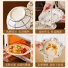 Juego de cuencos y platos de color bajo vidriado de alta gama estilo francés para uso doméstico, que incluye cuencos, platos, tazones para sopa, tazones para fideos, platos de cena, vajilla de cerámica
