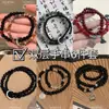 Set de 6 piezas de doble capa Pulsera de nicho de doble círculo chino Ping An Guofeng Con cuentas 2024 Joyería de cuerda de mano nueva para pareja