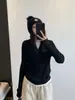 Chuwu STUDIO Tejido de Mezcla de Lana Falso Dos Piezas para Mujer Otoño/Invierno Nuevo Diseño Base de Canalé Elástica