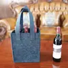 Bolsa de Feltro de Lã para Vinho, Bolsa Tote Dupla de Tecido Não Tecido para Vinho Tinto, Bolsa de Presente Universal Espessada para Vinho, Pode Ser Impressa com Logo