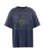 2024 Moda Americana Hip-Hop Marca Nova Retrô Lavada Velha Figura Solta Versátil Gola Redonda Manga Curta Camiseta para Homens e Mulheres