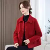 Nueva Chaqueta Versátil Casual de Moda Coreana Simple, Estilo Perezoso Holgado con Solapa para Otoño/Invierno 2026, Rejuvenecedora, para Edad Media y Mayores
