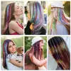 Fábrica de Origen Tinselhair Láser Seda Brillante Alambre Metálico Extensiones de Cabello Sin Costuras Extensiones de Peluca Amazon Mayorista