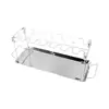 Parrilla plegable de acero inoxidable para muslos de pollo de Amazon, con bandeja inferior para transportar al aire libre, ideal para barbacoa de pollo, picnic o barbacoa.