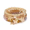 Pulseiras Boêmias Europeias e Americanas Multicamadas Feitas à Mão Transfronteiriças, Joias de Pulseira de Contas Empilhadas da Moda para Mulheres