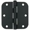 Bisagra de Puerta Silenciosa de Plástico Negro Mate Estilo Americano Civil de 3.5 Pulgadas 5/8R Transfronteriza Estilo Americano Interior Esquina Redondeada Grande