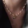 Collar Brújula Estilo Francés Perla de Hada Envuelto Cadena para Suéter Versátil Gargantilla Apilable Lujo Ligero Diseño Sencillo