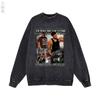 Camiseta de manga curta pesada americana por atacado transfronteiriço Verão masculino N Loose Retro Impresso Hip-Hop Camisola de manga comprida