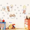 Osito pardo Estrella de Luna carrito de gasolina pegatina de pared para habitación sala de estar decoración de dormitorio pintura adhesiva KL-D042