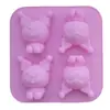 Molde de Silicone para Boneca de Gesso Kuromi de 4 Peças para DIY Artesanal 4 Peças Kuromi Desenho Animado Resina Cozimento