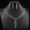 Moda Europea y Americana Set de Pendientes de Cadena para Clavícula Joyería Nueva Llena de Cadena de Garra de Diamante Elegante de Gama Alta Accesorios de Collar de Pedrería