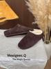 Zapatos de Piel Sintética para Mujer, Medias Pantuflas con Punta para Usar Afuera, Nuevos Versátiles para Otoño e Invierno 2025, Chanclas Birkenstock Slip-On