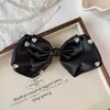 Presilha Bico de Pato Laço Alice Herdeira Feminina Doce Temperamento Versátil Presilha de Cabelo Penteado Meio Preso Forma de Coração Grampo de Cabelo com Strass