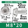 Parafuso de aço inoxidável 304 com ranhura cruzada, parafuso de flange sextavado externo, parafuso de gabinete de chassi M3/M4/M5/M6/M8