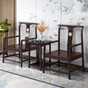Nueva silla redonda china silla de madera maciza juego de tres piezas mesa de centro de ébano silla individual silla de Gran Tutor respaldo taburete de té