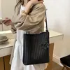 Bolsa Grande de Palha Vintage Feminina 2026 Nova Outono Versátil de Ombro Único Bolsa Mãe-Filho Super Quente Bolsa Saco de Trabalho