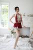 Qizhi lencería sexy de alta gama sexy camisón para el hogar encaje encaje con cordones seductor traje de mujer de una pieza entrega
