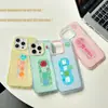Funda de Teléfono Móvil con Soporte Wave Jelly Dos en Uno Nueva Adecuada para Iphone16 Marco Transparente de Colores Caseti
