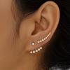 Clip para oreja europeo y americano de gran venta, nuevo, simple, de lujo ligero, multicapa, con diamantes de imitación degradados, moda para mujer, estilo frío, aretes de botón apilables
