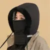 Gorra Lei Feng Cálida de Invierno para Hombres y Mujeres, Forrada de Felpa y Engrosada, Máscara Facial y Calentador de Cuello a Prueba de Frío, Gorra de Ciclismo Integrada a Prueba de Viento