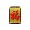 Logotipo Personalizado Ouro Puro 999 "Gong Xi Fa Cai" Ornamento de Mesa Decoração de Exibição de Escritório Presente de Negócios de Alto Padrão