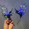 Nova Tiara Véu Luminoso de Galho Escuro Tiara para Vestido de Festa Tiara Luminosa Doce e Legal Tiara de Halloween