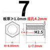 Stud de Porca Rebite com Furo Passante de Aço Inoxidável Hexagonal para Chapa Metálica Stud de Porca Rebite Sos-M2/M2.5 Furo Inferior 4.2