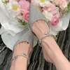 Sandalias Francesas de Lentejuelas para Niños 2024 Primavera/Verano Nueva Llegada Mocasines de Punta Cerrada Tacones Altos Estilo Hada para Mujer