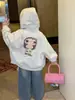 Novedades Otoño 2026 Estilo Coreano Chaqueta con Estampado Completo de Dibujos Animados para Niña Compañera de Clase Chaqueta de Dibujos Animados Pequeño Jade para Jardín de Infancia