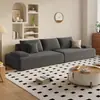 Venta directa de fábrica sofá de tela para sala de estar, sofá modular estilo crema para apartamentos pequeños, sofá de línea recta para viviendas de alquiler