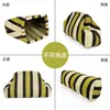 Bolso de Mano de Punto Rayado, Bolso de Mahjong, Versátil Portátil para el Día a Día, Tejido con Clip de Almacenamiento, Bolsa de Maquillaje, Gran Capacidad