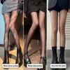 Meias de rede de seda preta flash Diamond meias femininas finas pretas é meias Disco Net letras vermelhas pesca com meia-calça de diamante atacado