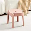 Taburete Bajo de Una Pieza Color Macarrón, Apilable, Ahorra Espacio, para Uso en Casa en Sala de Estar, Baño, Taburete de Plástico Antideslizante para Niños