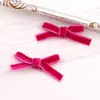 Acessórios de Cabelo de Veludo com Laço DIY Tecidos à Mão Acessórios de Tricô Âncora Retro Laço Vermelho Caixa de Presente